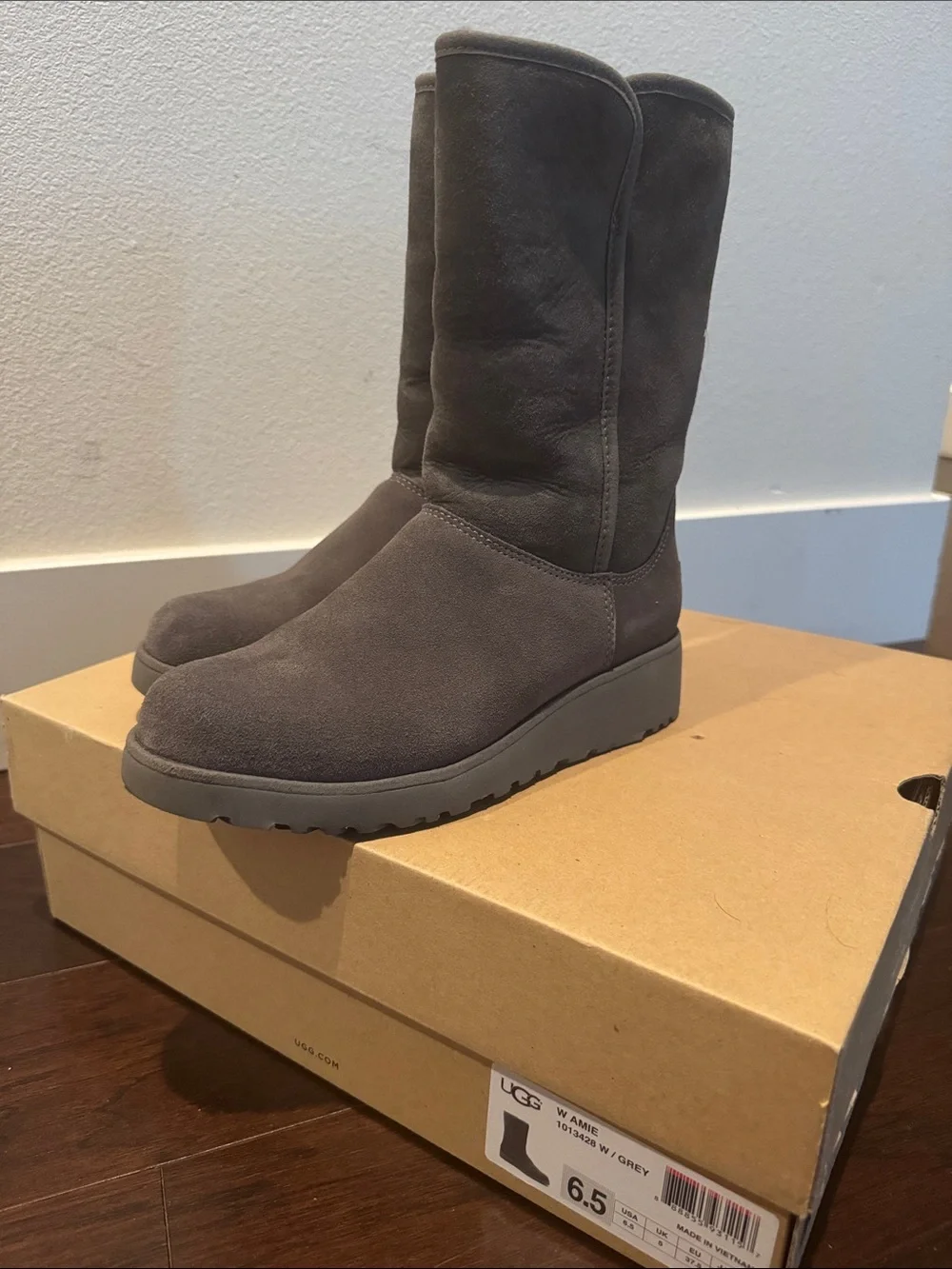 UGG Women's Grey Suede Wedge Boots